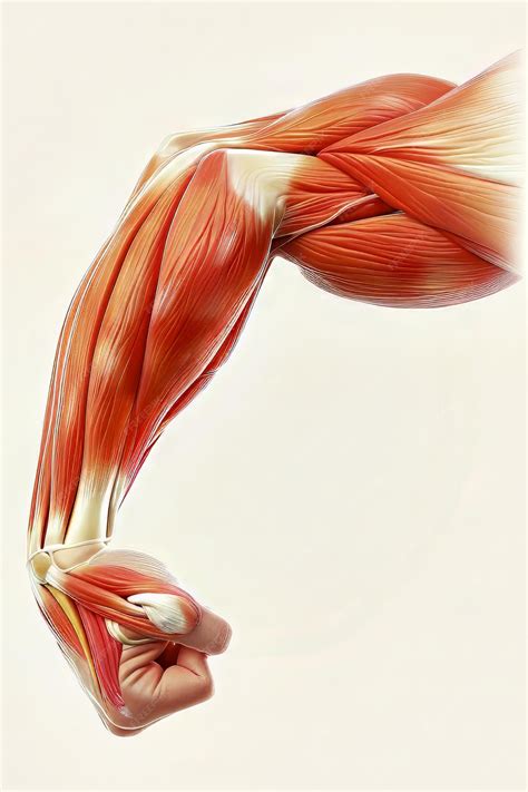 Detailed illustration of human forearm muscles and tendons | Premium AI