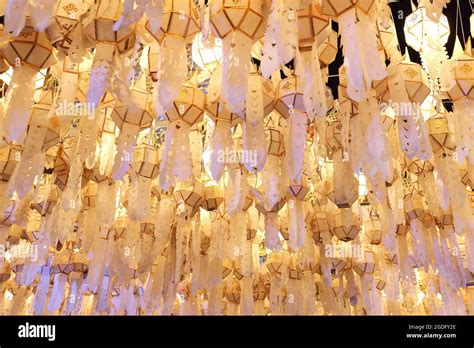 Colourful Thai lantern on sky Stock Photo - Alamy