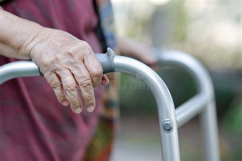 elderly woman   walker  backyard stock photo image  chinese
