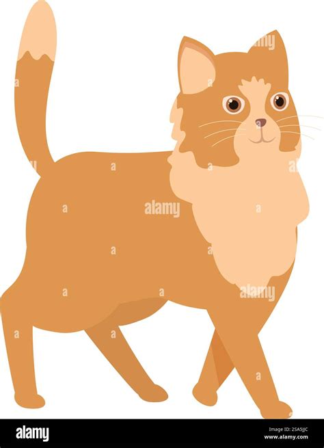 cartoon ginger cat walking   tail held high ginger cat walking