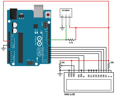 Digital thermometer using Arduino and DS18B20 sensor