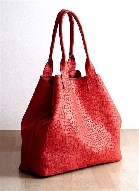 Bolso Grande Piel Rojo Maxi | Bolsos grandes, Bolso, Cartera de cuero ...