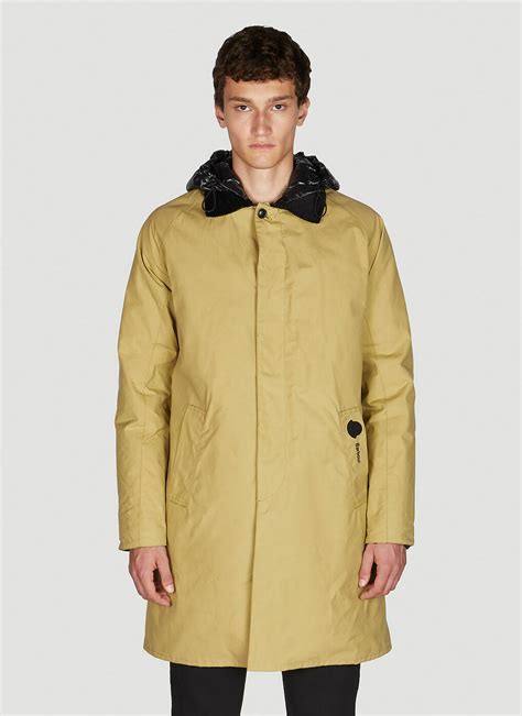 x Barbour Bara Waxed Peacoat in Beige Moncler