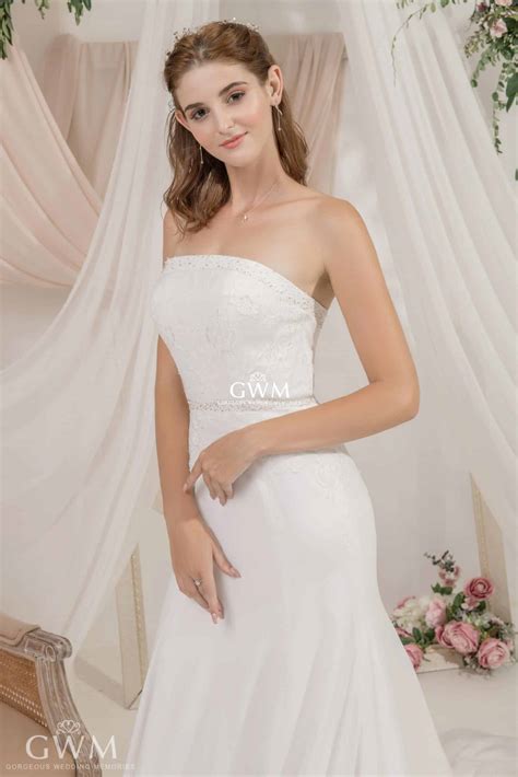 Strapless Modify Aline Wedding Dress - GWM1801 - Gorgeous Wedding Memories