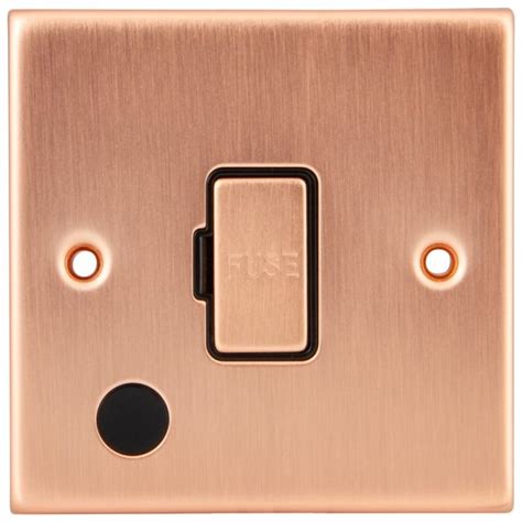 unswitched fused spur flex outlet black insert copper  electrical