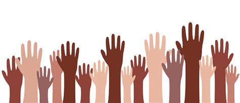 hands raised  people   nationalities vector banner raised