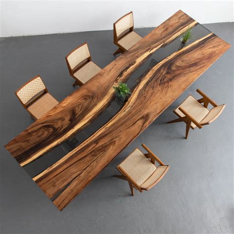 Buy INSTOCK 10ft Black Walnut Finish Style Resin Epoxy River Dining