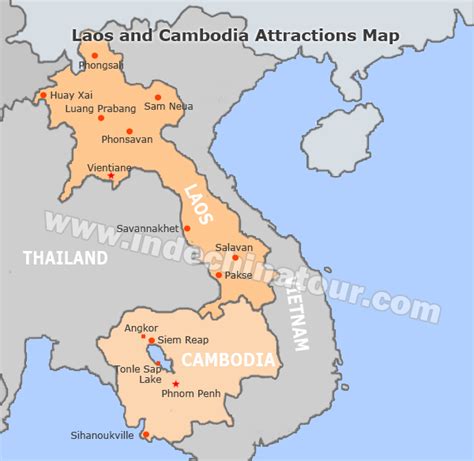 Cambodia and Laos Travel Maps, Maps of Laos and Cambodia