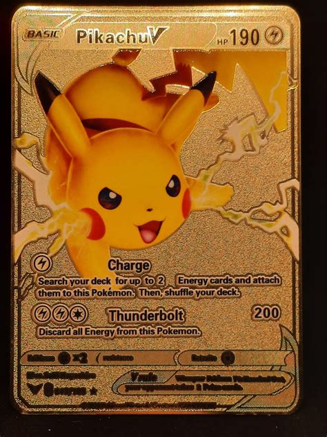 Buy Pikachu V Gold Metal Pokemon Card Online in India - Etsy