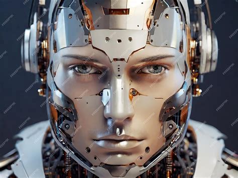 Premium Photo | Free image of male robot face Artificial intelligence