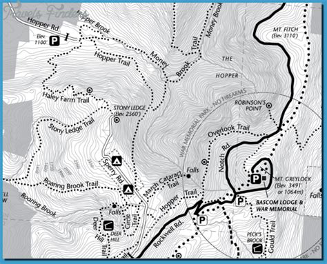 Mt Greylock Hiking Trails Map - TravelsFinders.Com