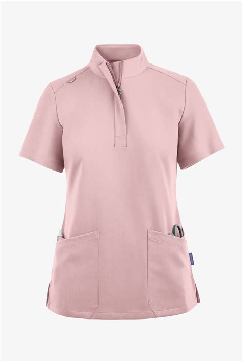 Butter-Soft Lyrae Women’S 6-Pocket Zip Closure Neck Scrub Top - Size 2X