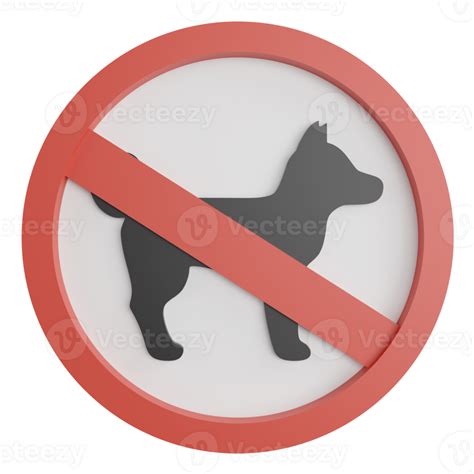 No pet or no dog sign clipart flat design icon isolated on transparent ...