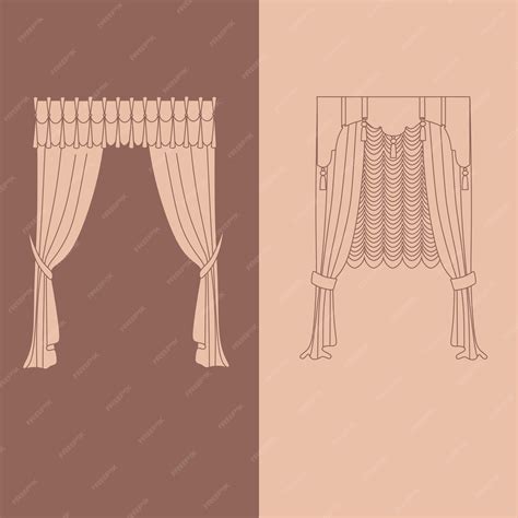 Premium Vector | Lambrequinclassic curtains curtains