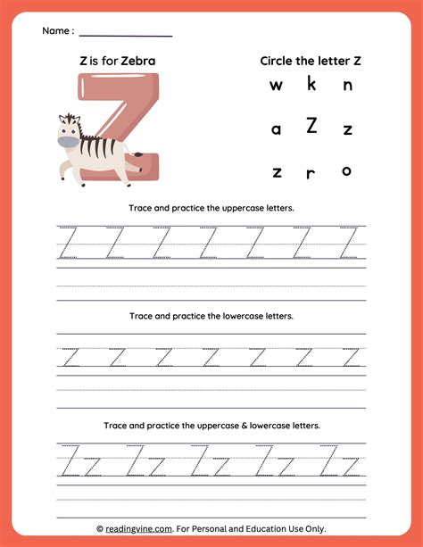 Letter Z Worksheets