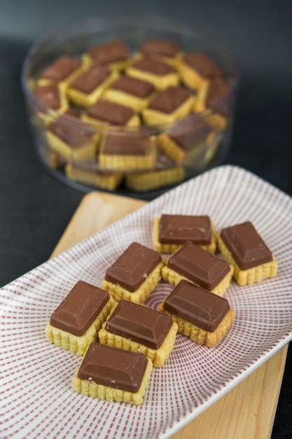premium photo malaysian kuih raya called royal chocolate tart popular