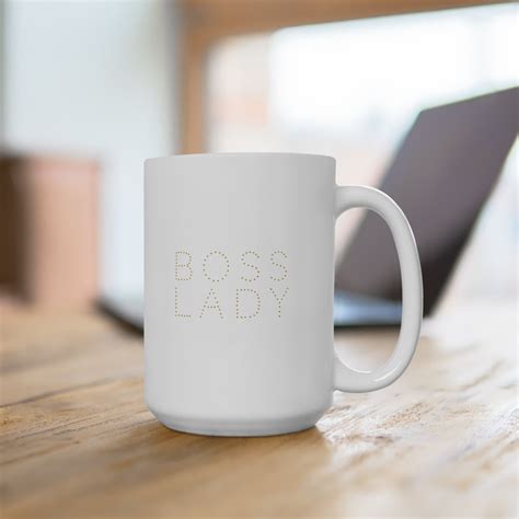 BOSS LADY, White Ceramic Mug Perfect for Valentines Gift, Coffee Lovers