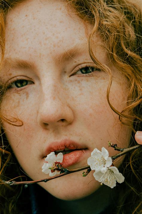 portrait   redhead  stock photo