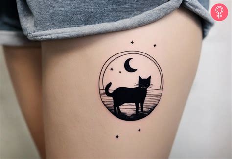 8 Magical Cat And Moon Tattoo Inspirations For Cosmic Charm