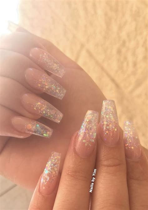 clear glitter nails clear glitter nails nails glitter nails