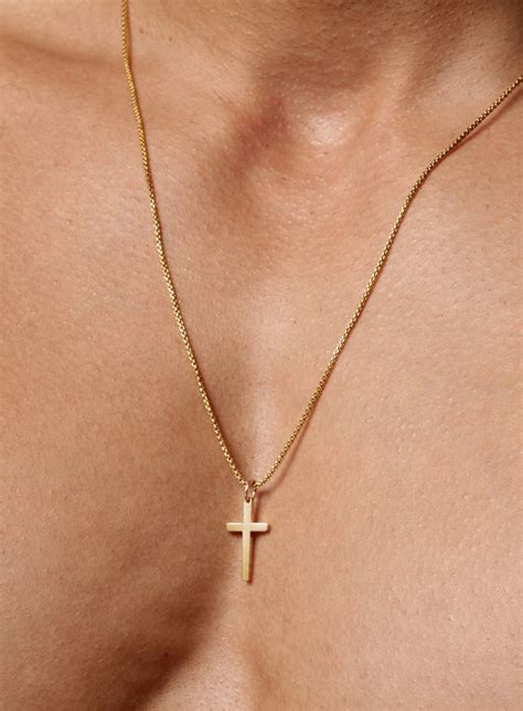 Cross Necklace for Men Men's Gold Cross Necklace - Etsy