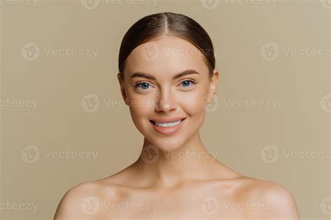 Beauty portrait of charming European woman with beautiful face healthy