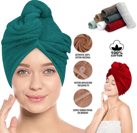 Hair Drying Turban Towel 100% Cotton Twist Wrap Quick Dry Head Bath Cap