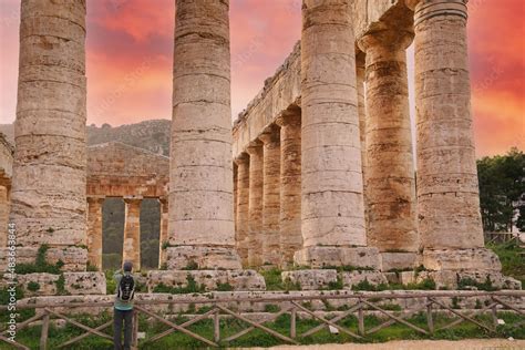 Doric columns of the unfinished Greek temple Stock Photo | Adobe Stock