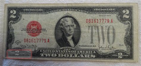 1928 G $2 Dollar Bill Note - Circulated