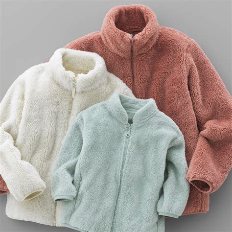 uniqlo masterpiecefluffy yarn fleece full zip long sleeve jacket
