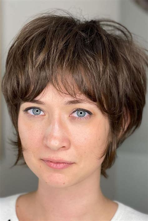cute fringe hairstyles     messy shaggy short cut