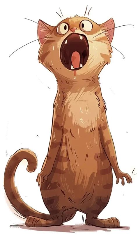 Midjourney Prompt: Cartoon Cat Screaming Pose - Prompt Library