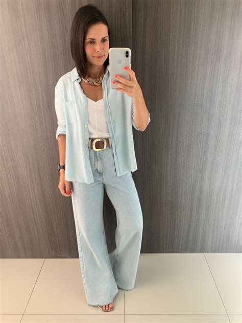 Looks Com Camisa Aberta - Camisa e calça jeans | Looks, Looks moda, Looks elegantes