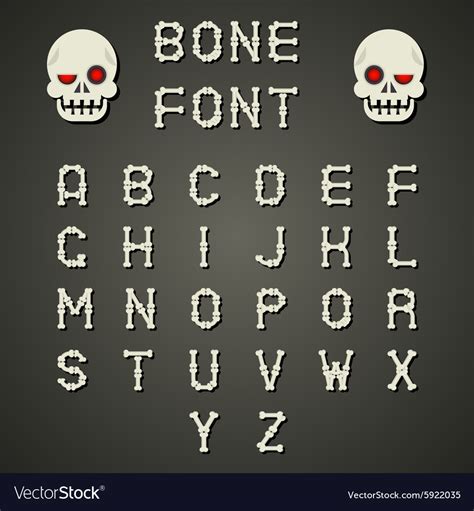 Cartoon Bone Alphabet A to Z Flat Design Font Vector Image