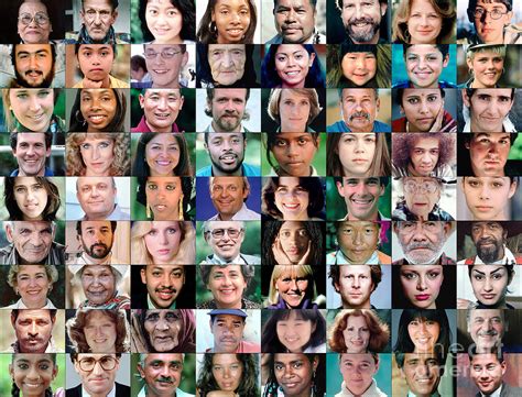 Human Faces in a Grid Photograph by Wernher Krutein - Pixels Merch
