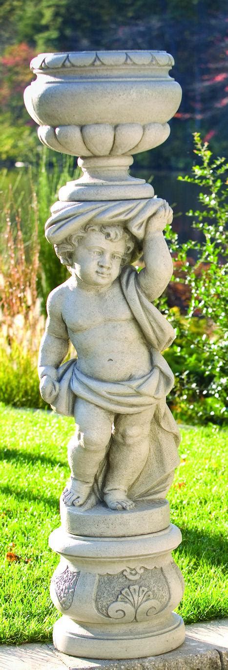 European Cherub Vase & Pedestal - Left