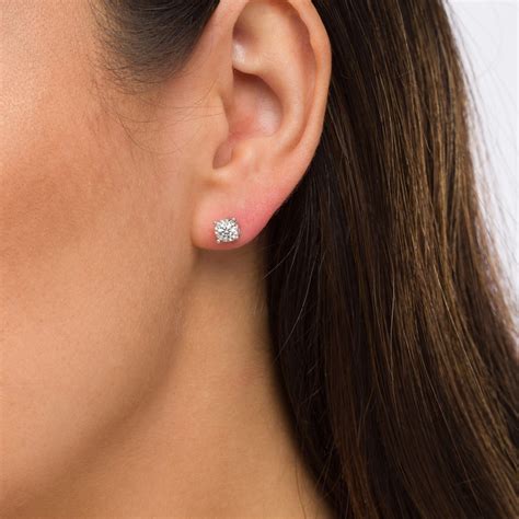 1 CT. T.W. Diamond Stud Earrings in 10K White Gold | Zales