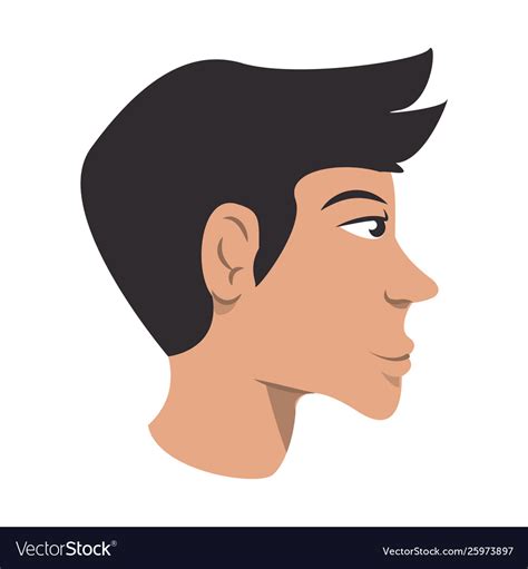 Man face cartoon sideview isolated Royalty Free Vector Image