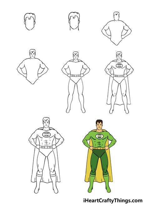 Superhero Drawing - How To Draw A Superhero Step By Step