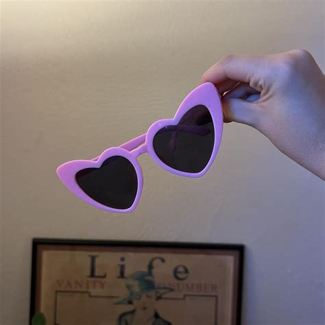 pink heart sunglasses 💓 adorable statement... - Depop