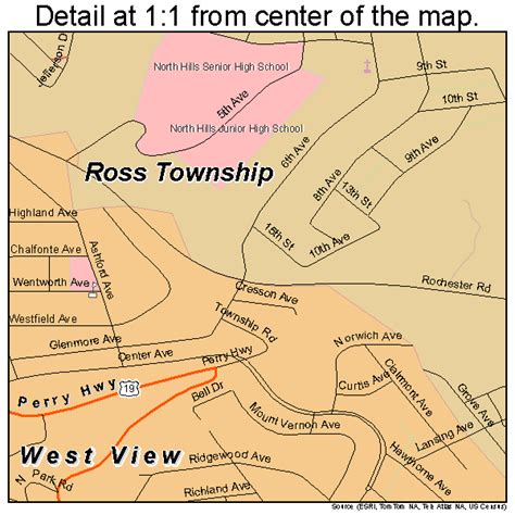 Ross Township Pennsylvania Street Map 4266356