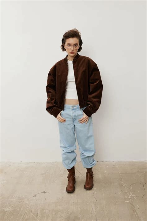 Бомбер вельветовый шоколадного цвета Bomber jacket "NUTS" купить в ...