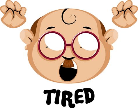 Human emoji with tired expression, illustration, vector on white background. 35386818 Vector Art ...