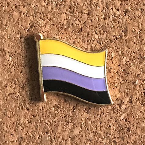 Non Binary Flag Pin Subtle Non Binary Pride Badge Enby - Etsy UK