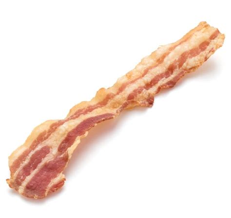 Premium Photo | Cooked crispy slice of bacon isolated on white background