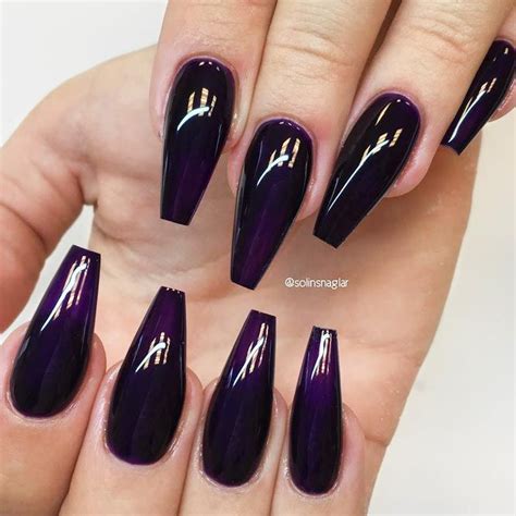 Dark Purple Coffin Acrylic Nails : 1,926 acrylic nails purple products ...