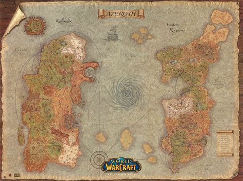 World of Warcraft, Azeroth World Map, High Quality, A2/A1 Prints