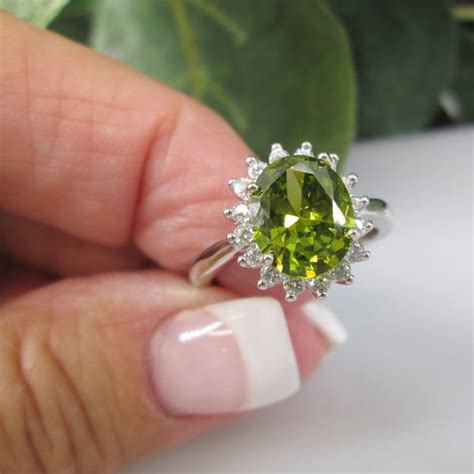 Peridot Engagement Ring - Etsy