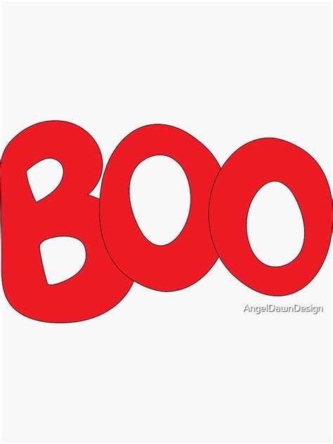 "BOO text art in red bubble letters" Sticker for Sale by ...