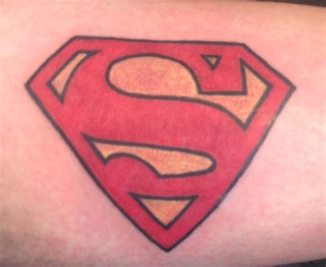 superman logo tattoo colour - Reds Tattoo